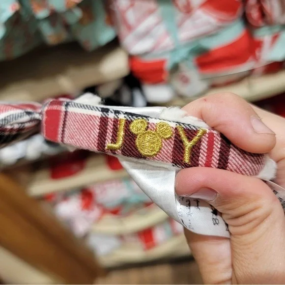 Mickey Mouse Plaid Christmas Ear Headband